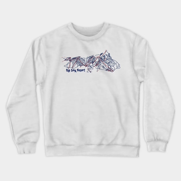 Big Sky Resort Trail Map Crewneck Sweatshirt by ChasingGnarnia